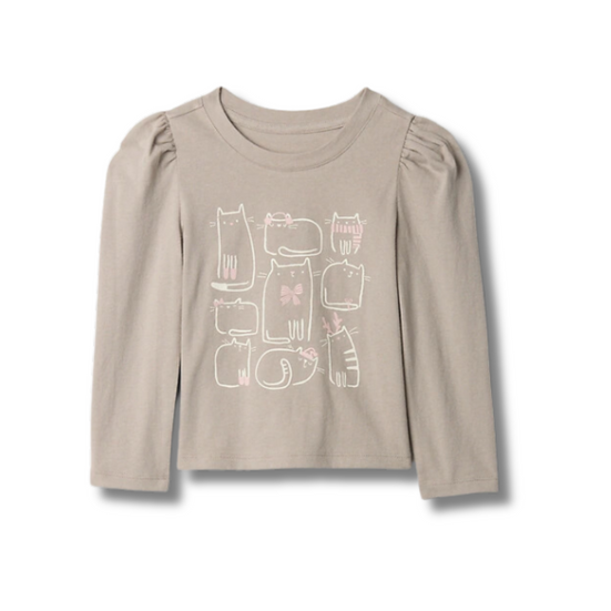 Mix & Match Puff Sleeve T-Shirt - Quail Brown - Gap Toddler Clothes Haul