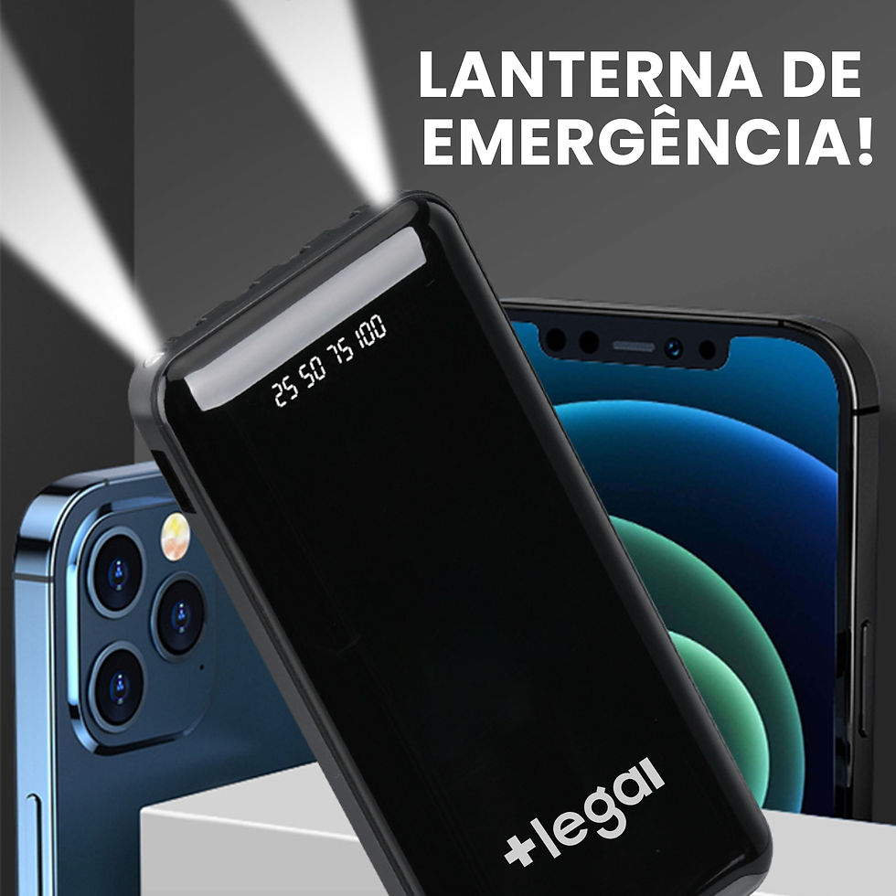 Miniatura: Power Bank 20000mAh com Lanterna Portátil e Bateria Externa 