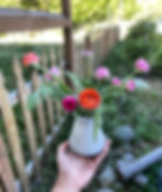 Tiny Tapered Vase and Fresh Ranunculus from the Garden