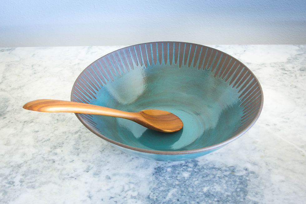 Thumbnail: XL Serving Bowl, Daisy, Teal Blue