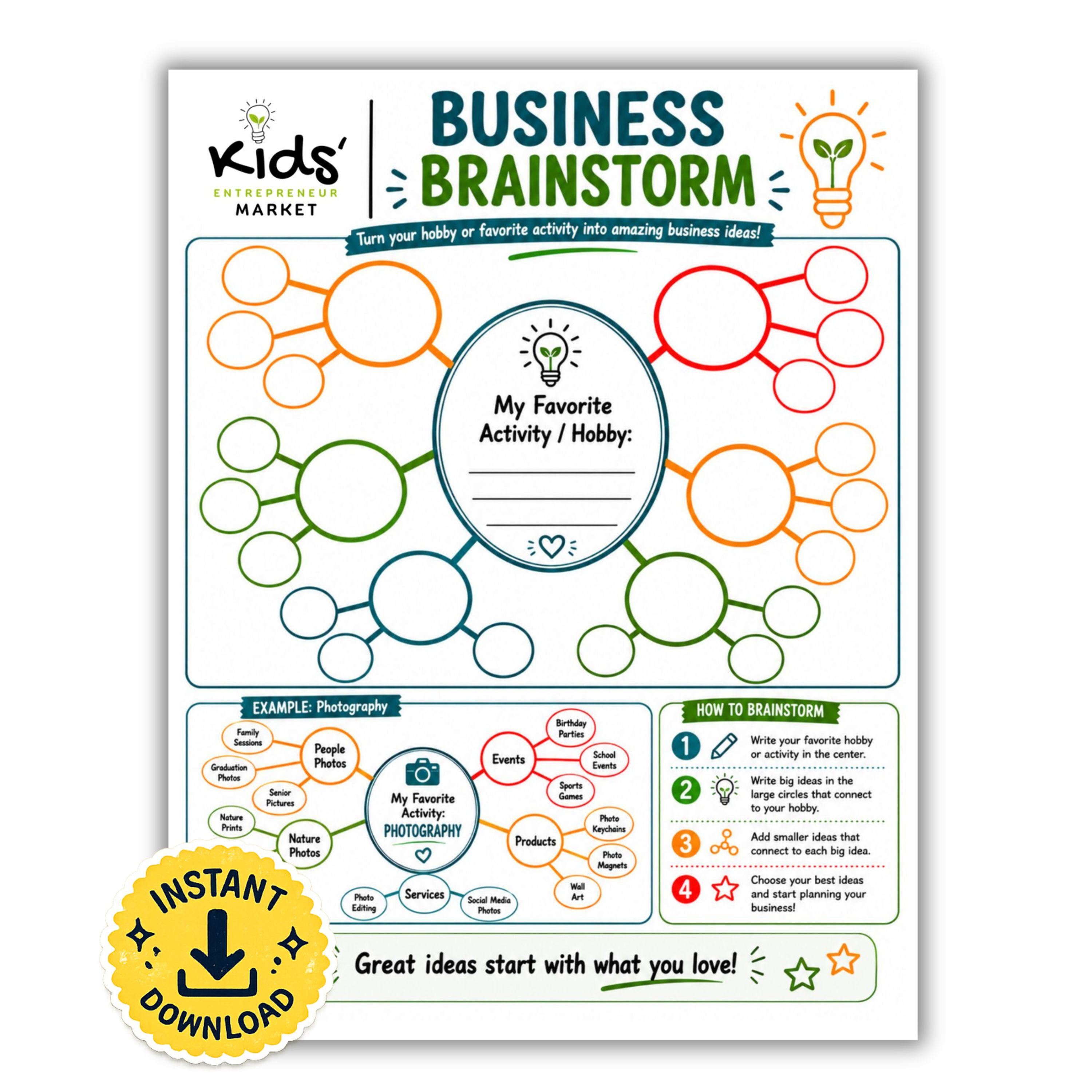 Business Brainstorm Mind Map Printable