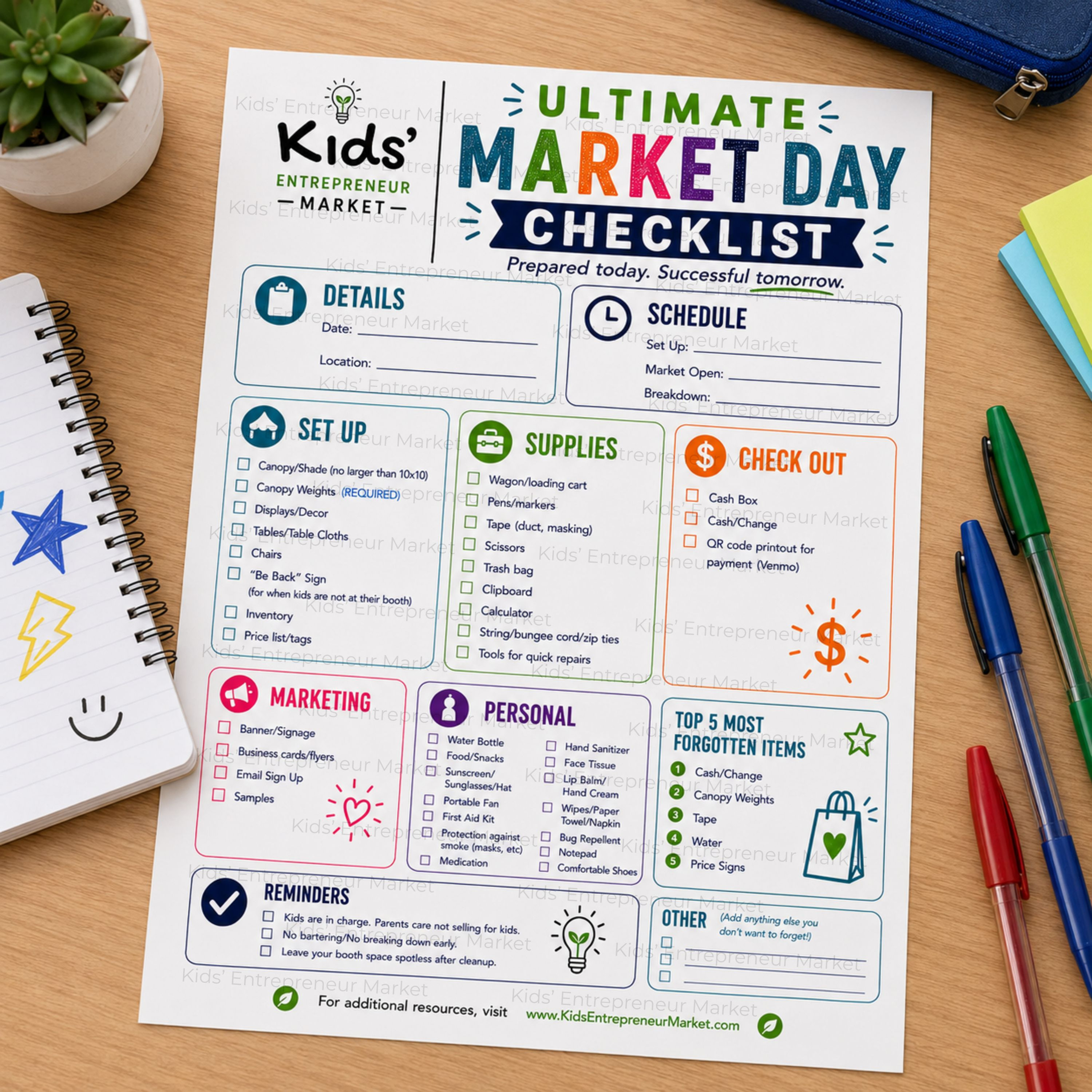 Ultimte Market Day Checklist Printable