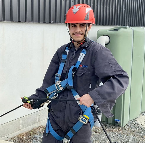 Brooklyn models our safety gear