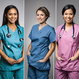 photoshoot of nurses in scrubs of different cultures.jpg
