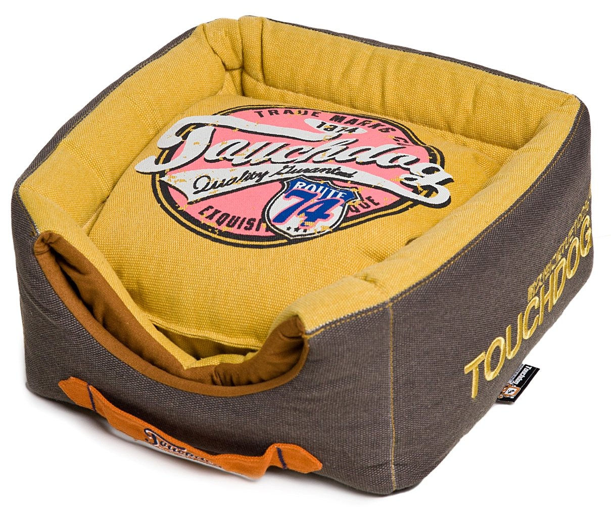 Touchdog ® 'Vintage Squared' Convertible and Reversible Retro Printed 2-in-1 Bed