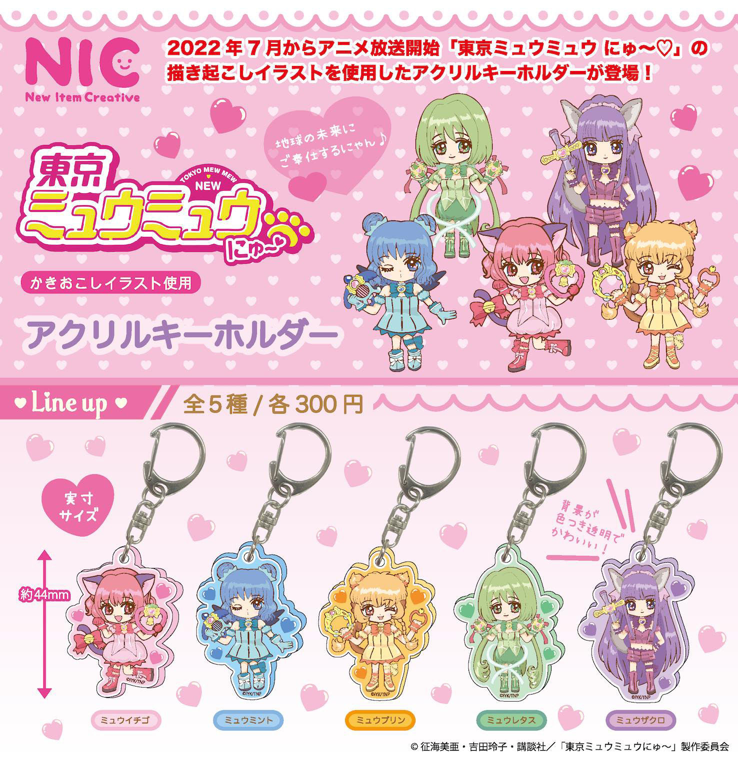 2 Random "Tokyo Mew Mew New" Acrylic Key Chain
