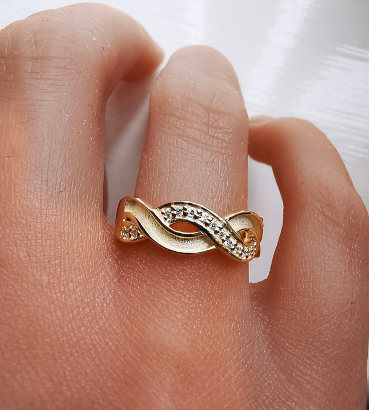 9K Solid Gold Double Wave Ring
