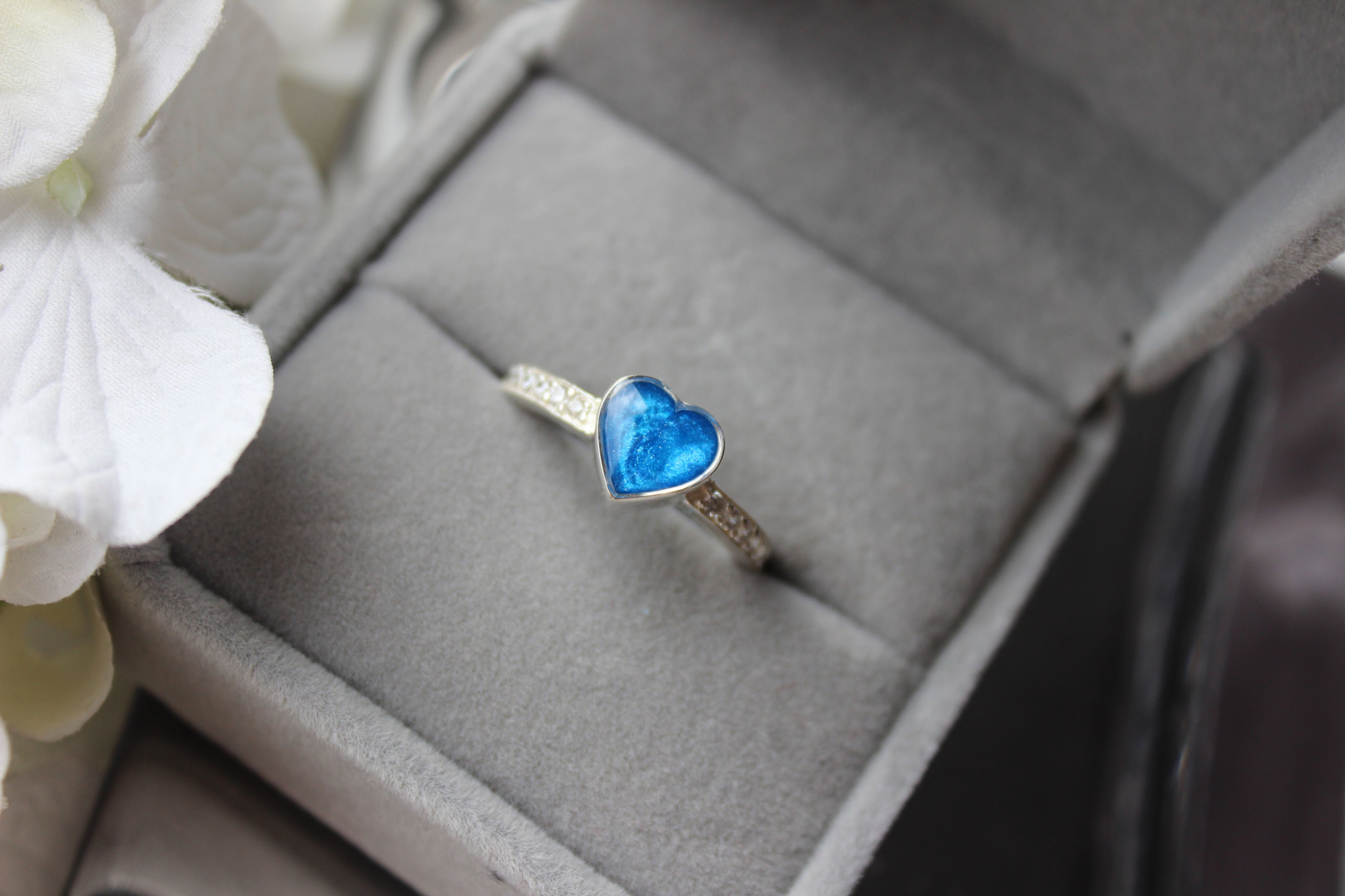 Heart Ring With CZ Band