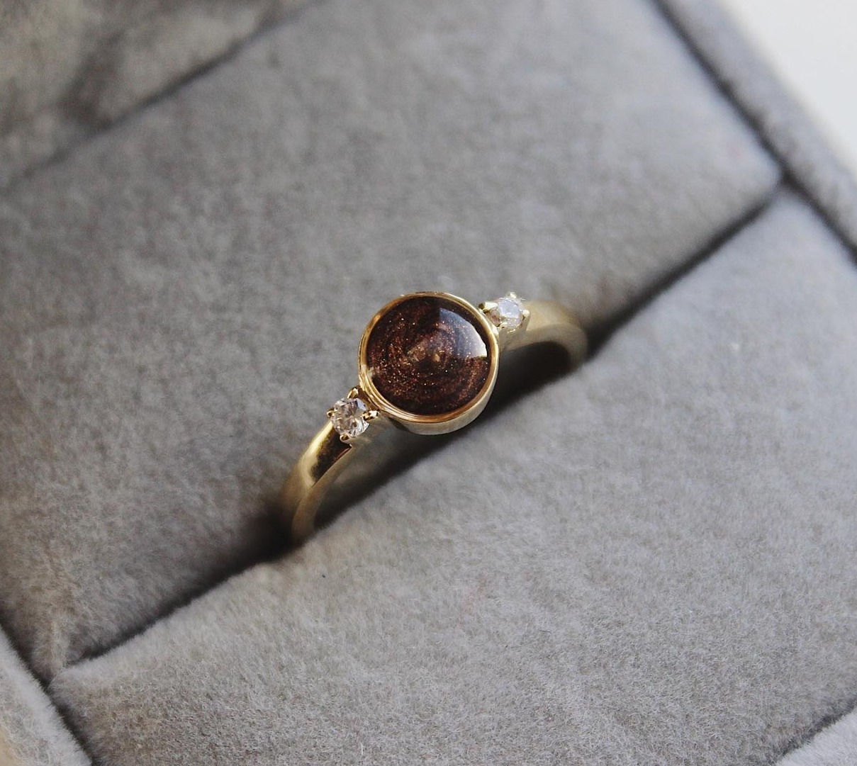 9K Solid Gold Double CZ Ring