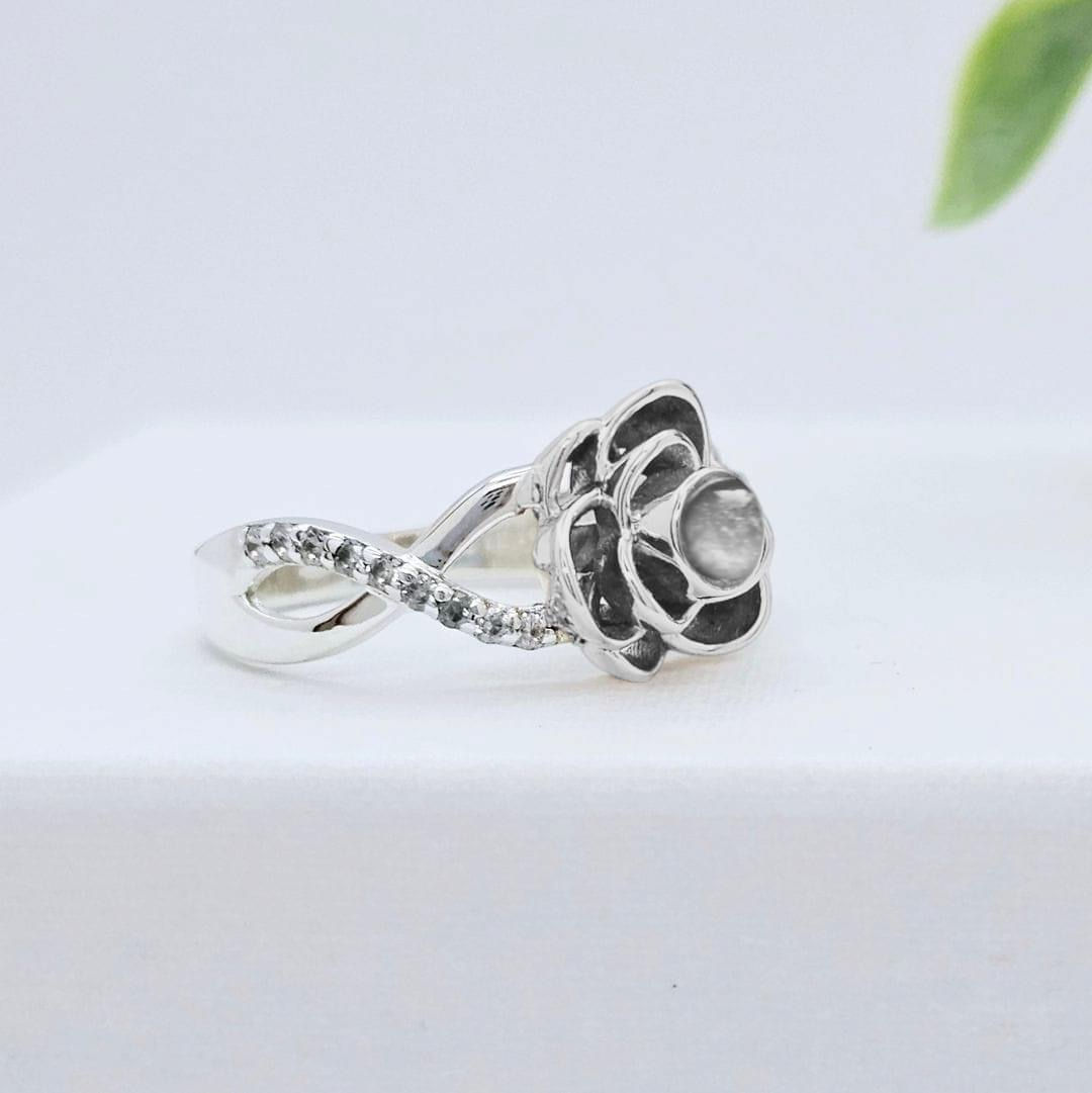 Rose CZ Ring - Full 925 Sterling Silver Version 