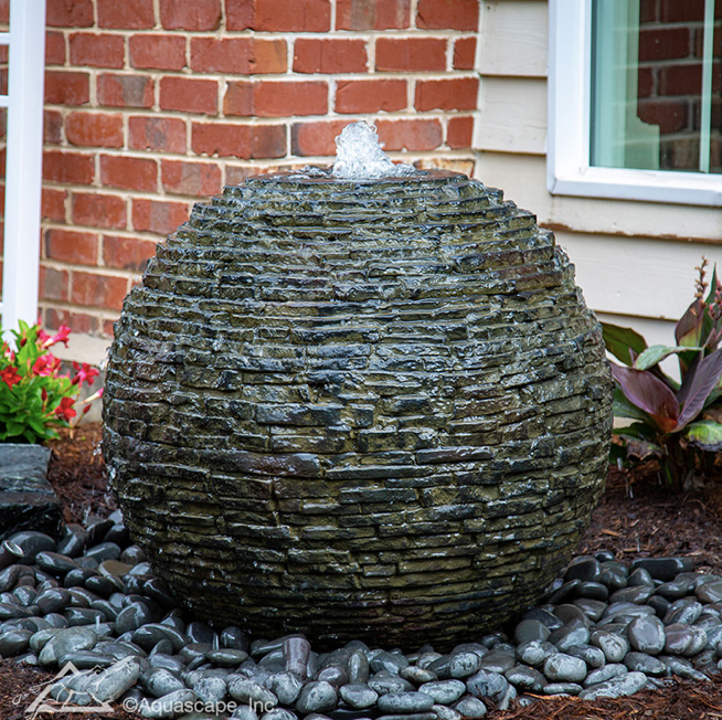 Stacked Slate Sphere Urn Kit