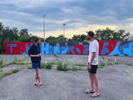 During Muros week in May, 2023, HSD – Peter Behrens School of Arts students, led by Prof. Lars Breuer, utilized Frankopan Castle as their studio, workspace, and exhibition venue. The castle's spaciousness and unique location facing an industrial shipyard facilitated exploration of interculturality & work. Participants actively questioned rigid symbols and language through paintings, drawings, photos, and videos. 

The large mural by Paul Böse and Marvin Rowinsky, created during the seminar on a Kraljevica basketball court, was chosen to became a part of the 3RD-SPC./RP - no. 4 project featuring diverse performances and exhibitions in July 2023.
3RD-SPC./RP – project no. 4, with Anna-Maria Bogner, Lars Breuer, Julia Bünnnagel, Snorre Elvin, Igor Eškinja, Lina Franko, Daniela Georgieva, Igor Grubić, Denis Krašković, David Kummer, Mak Murtić, Linda Nadji, Marie Ogoshi, Mariana Pende, Martin Pfeifle, Andi Slawinski, Christoph Speit, Mari Ángeles del Valle, Mirko Tschauner and Christoph Westermeier