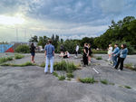 During Muros week in May, 2023, HSD – Peter Behrens School of Arts students, led by Prof. Lars Breuer, utilized Frankopan Castle as their studio, workspace, and exhibition venue. The castle's spaciousness and unique location facing an industrial shipyard facilitated exploration of interculturality & work. Participants actively questioned rigid symbols and language through paintings, drawings, photos, and videos. 

The large mural by Paul Böse and Marvin Rowinsky, created during the seminar on a Kraljevica basketball court, was chosen to became a part of the 3RD-SPC./RP - no. 4 project featuring diverse performances and exhibitions in July 2023.
3RD-SPC./RP – project no. 4, with Anna-Maria Bogner, Lars Breuer, Julia Bünnnagel, Snorre Elvin, Igor Eškinja, Lina Franko, Daniela Georgieva, Igor Grubić, Denis Krašković, David Kummer, Mak Murtić, Linda Nadji, Marie Ogoshi, Mariana Pende, Martin Pfeifle, Andi Slawinski, Christoph Speit, Mari Ángeles del Valle, Mirko Tschauner and Christoph Westermeier
