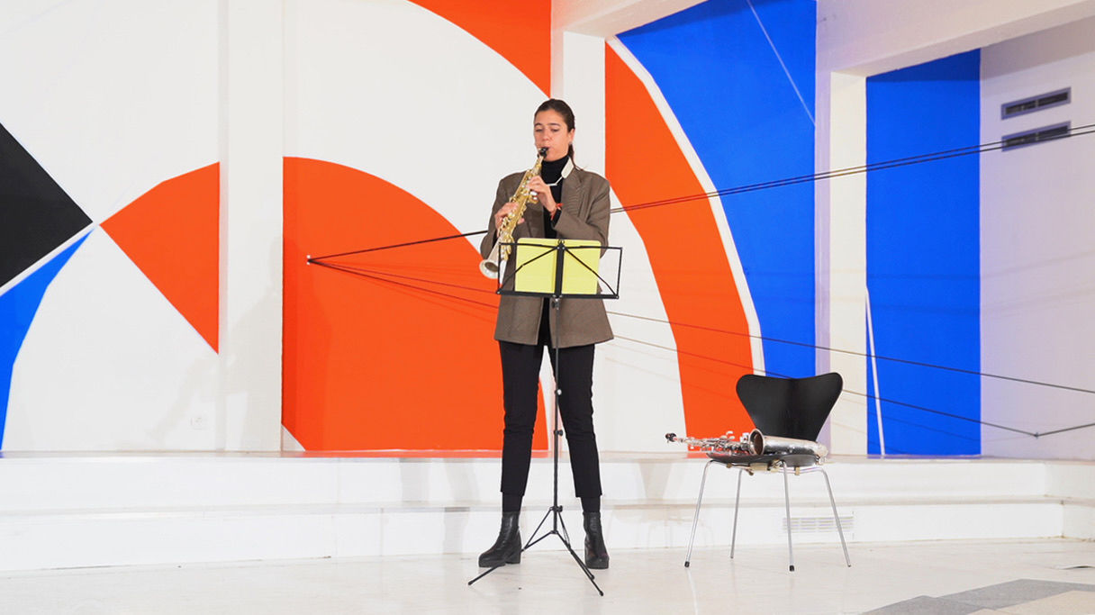 Panel discussion & Lecture performance through musical dialogue at THE POOL – Art and Exhibition Space Düsseldorf | © 3RD-SPC./RP
/ Moderation: Dr. Ewa-Anna Kumelowski and Christoph Westermeier
3RD-SPC./RP – project no. 3, with Anna-Maria Bogner, Lars Breuer, Igor Grubić, Igor Kovač, Denis Krašković, Gabi Luigs, Linda Nadji, Marie Ogoshi, Helena Parada Kim, Martin Pfeifle, Izvor Pende, Marijana Pende, Nika Špan, Mirko Tschauner, Christoph Westermeier, Eno de Wit and 3RD-SPC./RP (Lina Franko | Andi Slawinski)