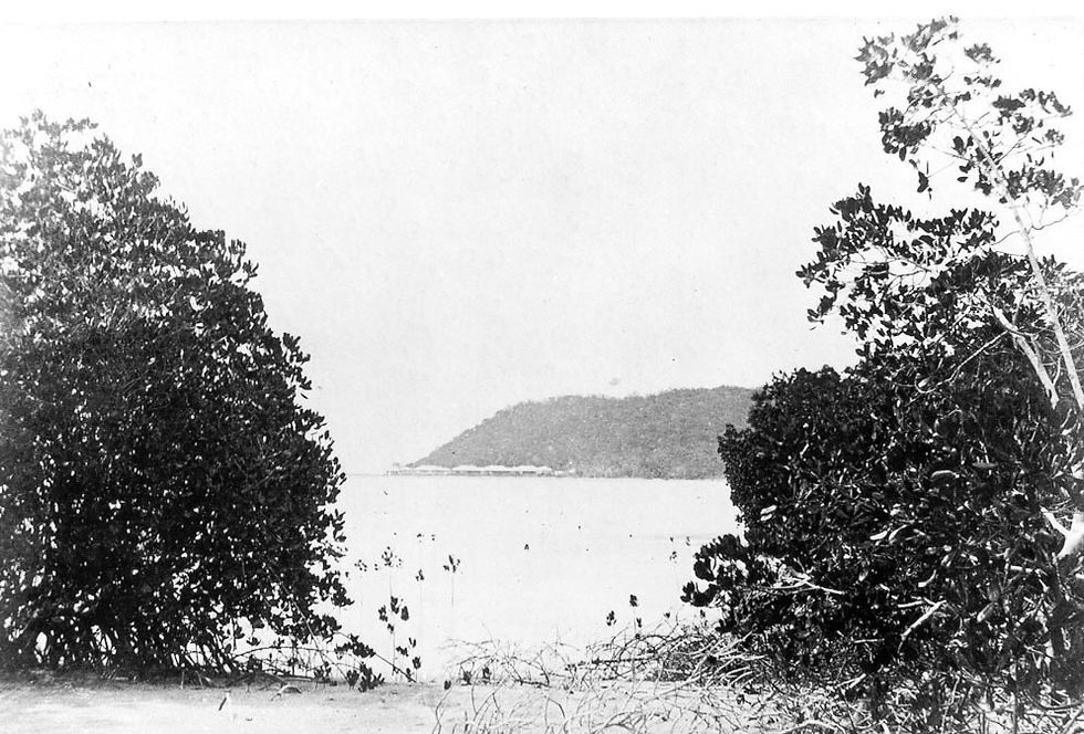The quarantine station at West Point, viewed from Cockle Bay
