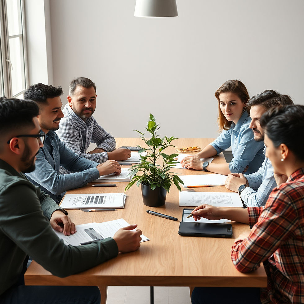 Equipo de ingenieros ambientales, ingenieros de alimentos y especialistas en seguridad y salud en el trabajo brindando consul