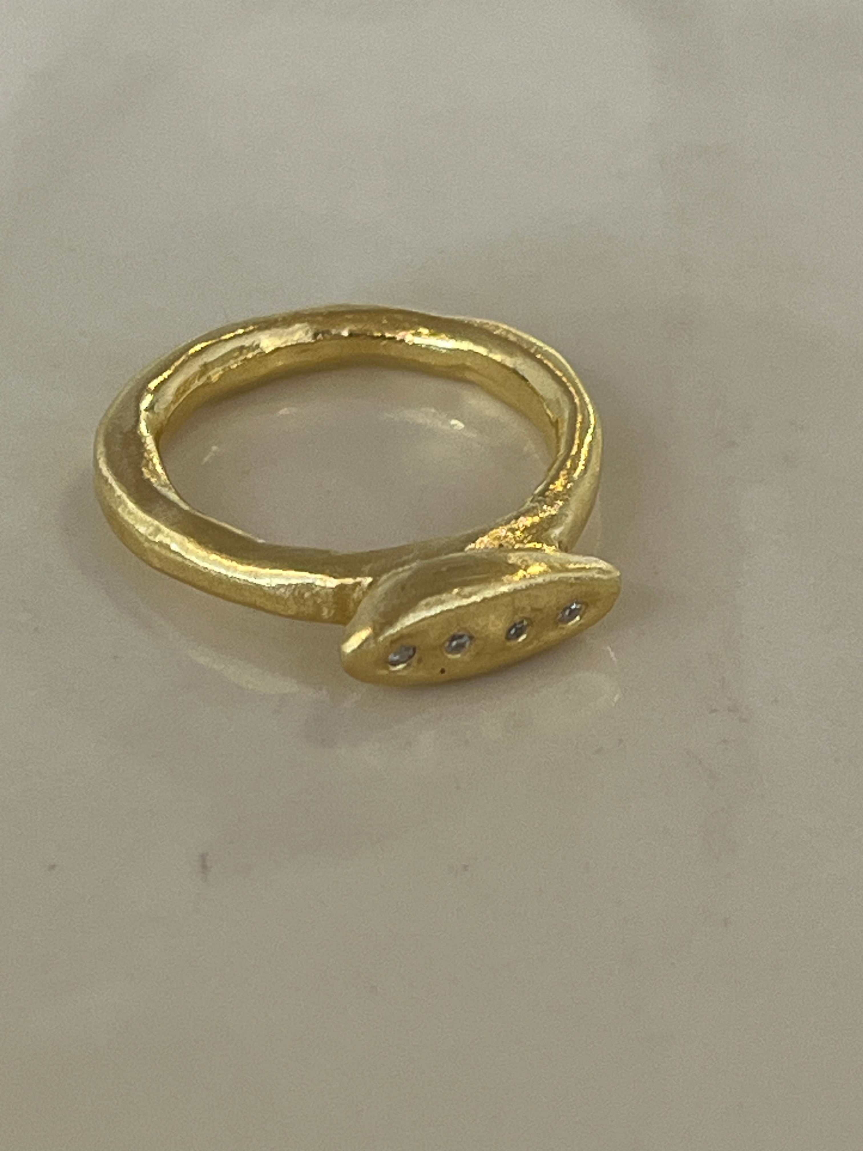 טבעת אופליה | כסף מצופה זהב