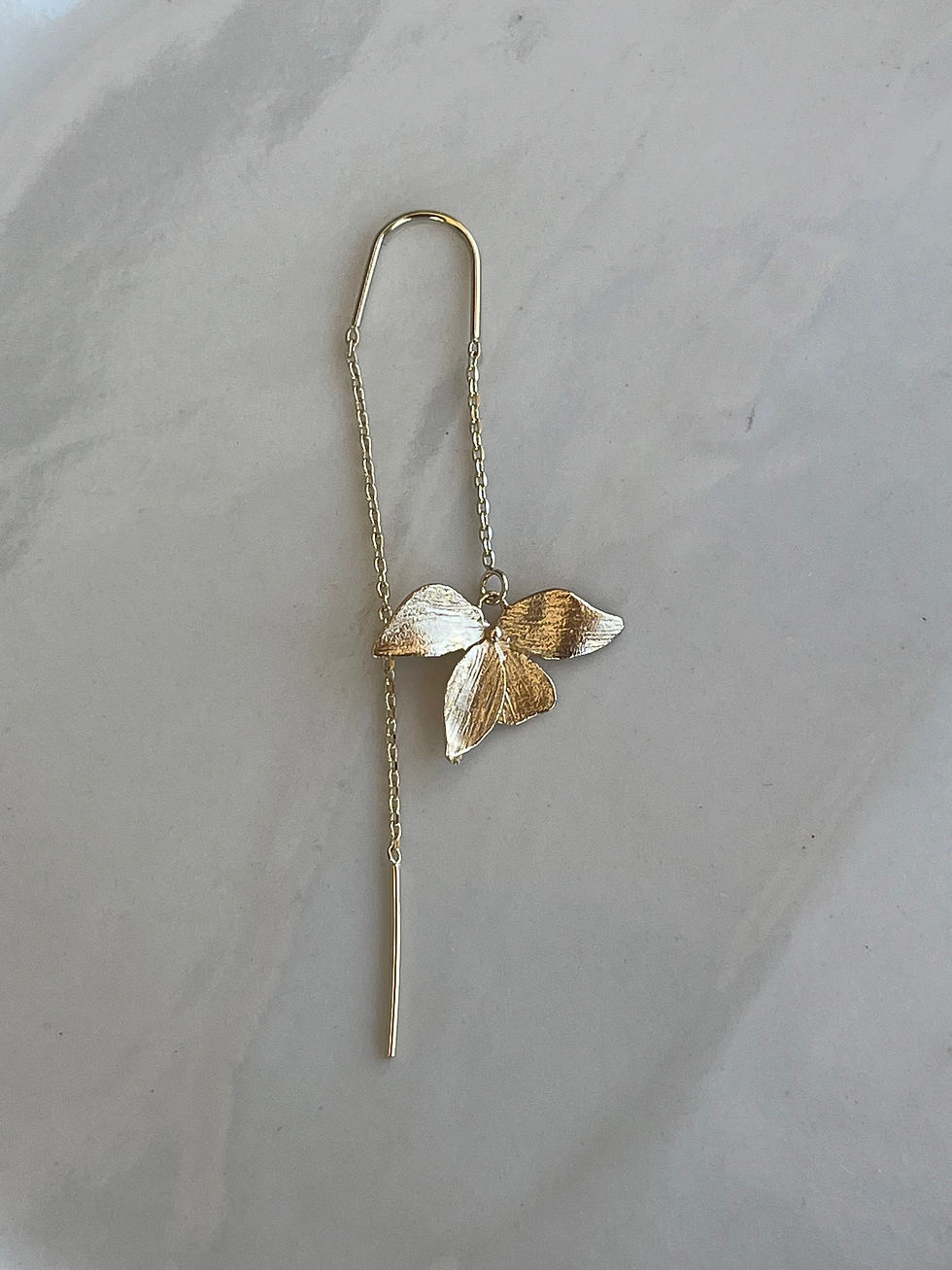 עגיל שרשרת ותליון פרח (יחידה)