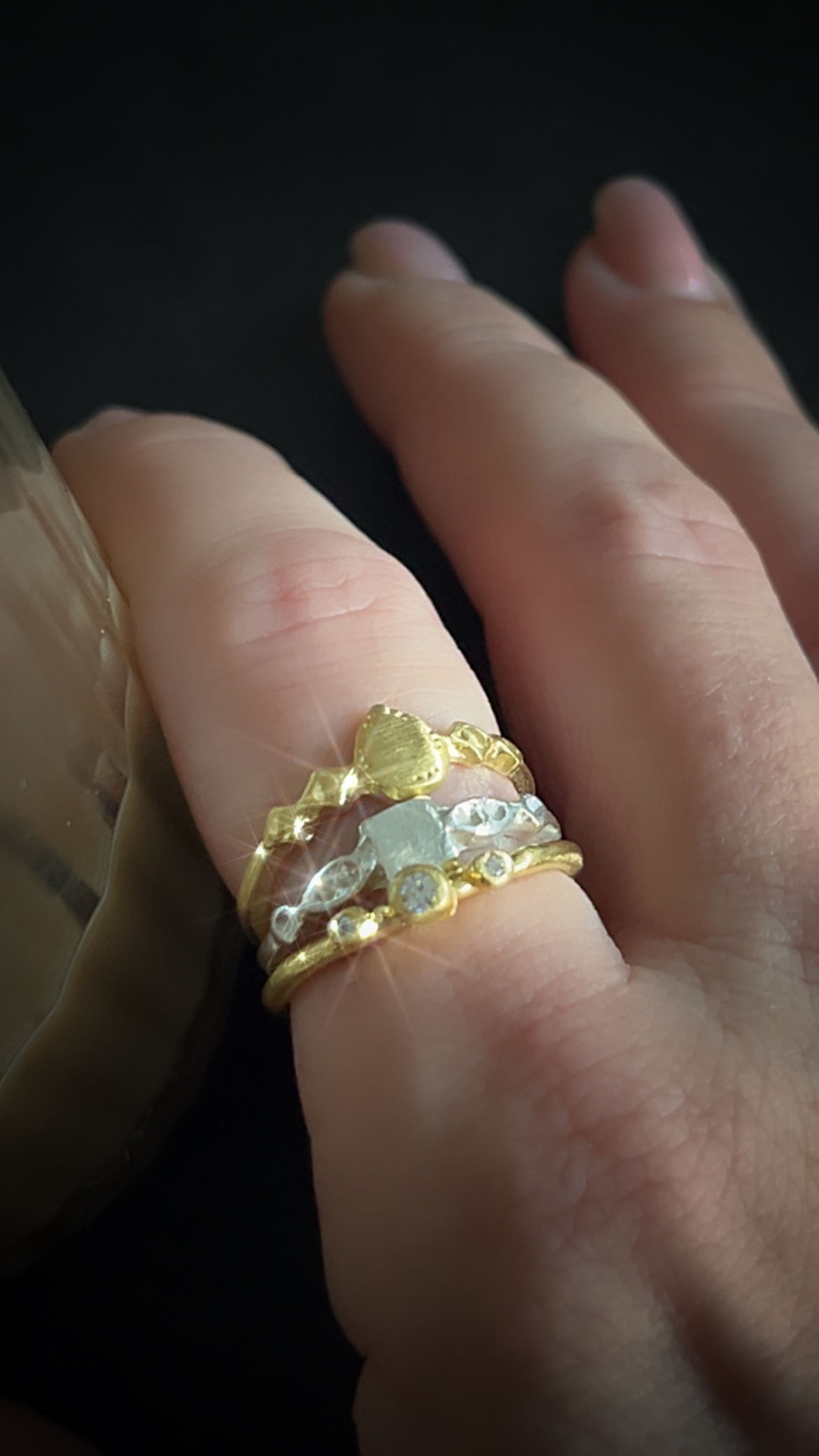 טבעת ג׳יני וג׳ורג׳יה| כסף מצופה זהב