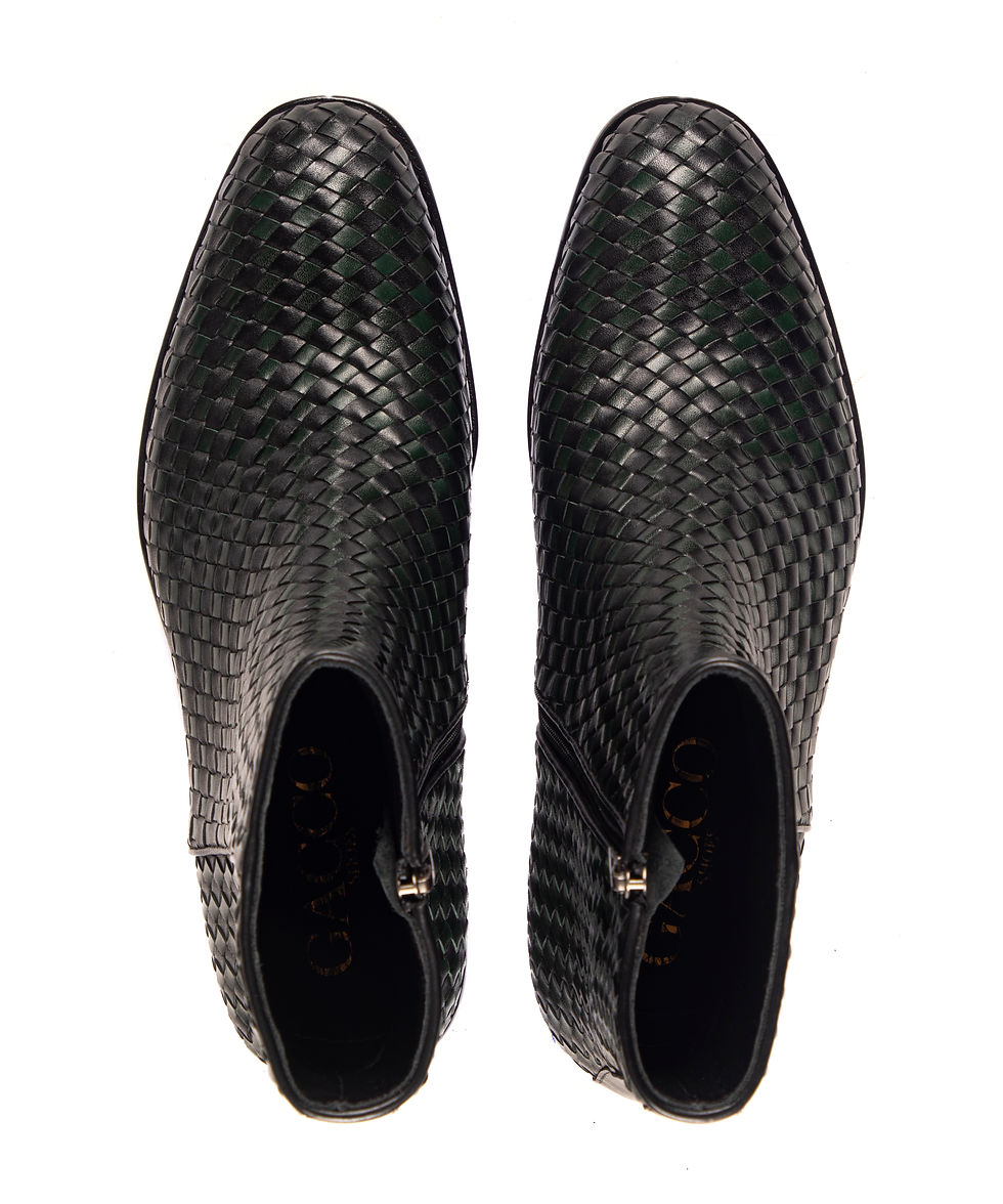 Thumbnail: 6 inch Leather Knitted Boots
