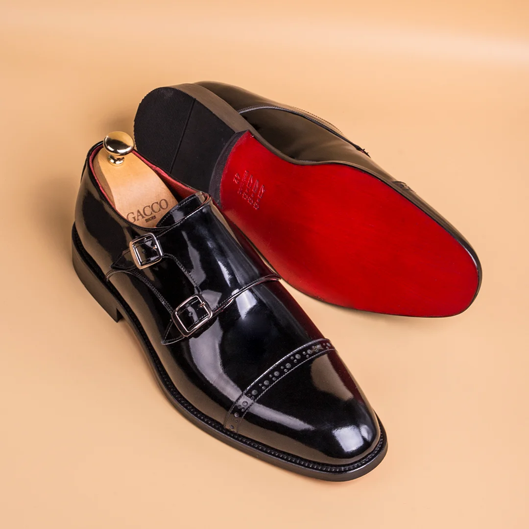 Patent Leather Double Monk Dress Shoes