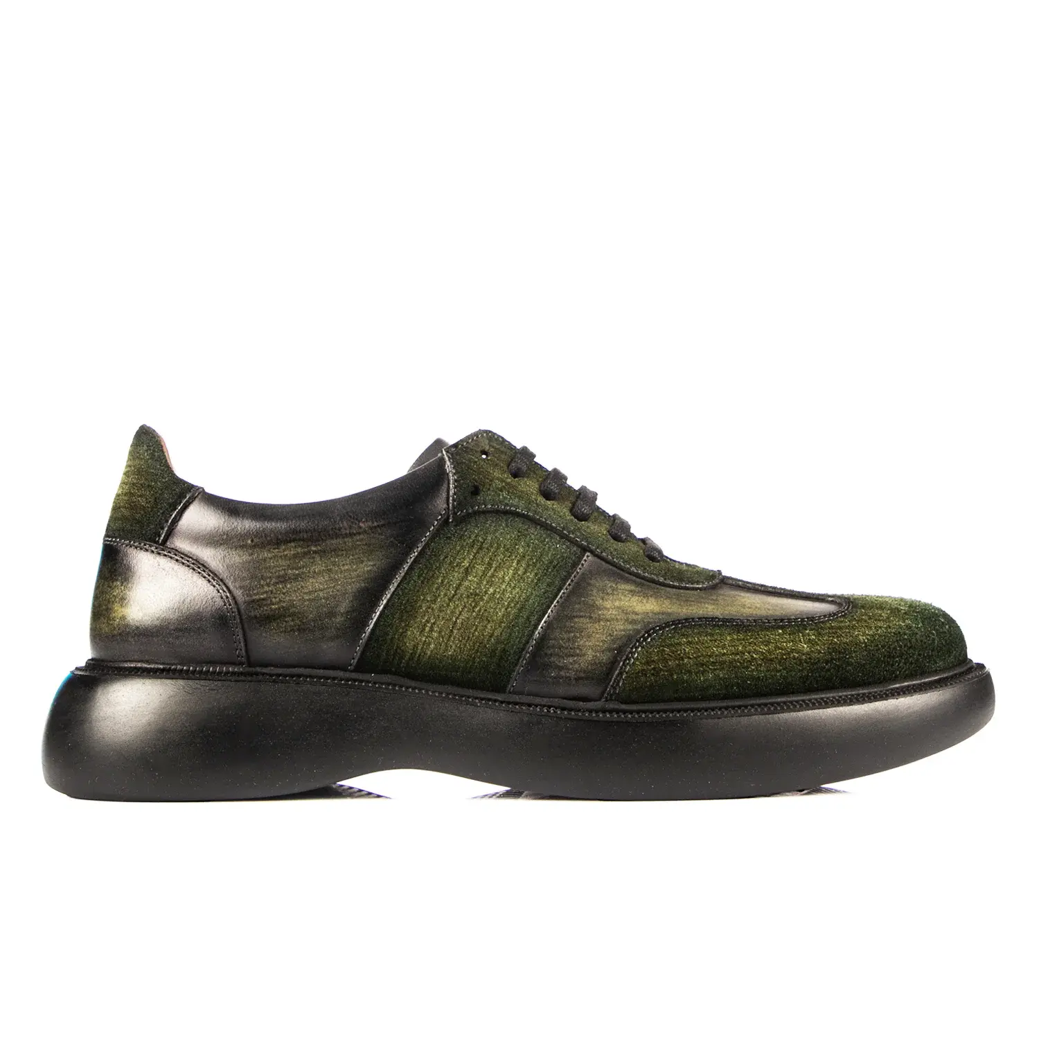 Green Patina Suede Casual Shoes