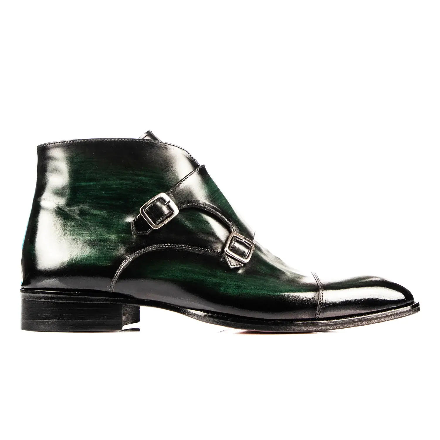 Green Patina Leather Sole Dress Boots