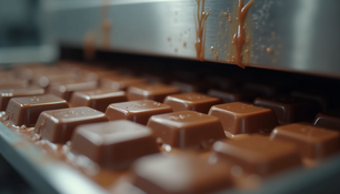Chocolate bars highlighting craftsmanship in production.