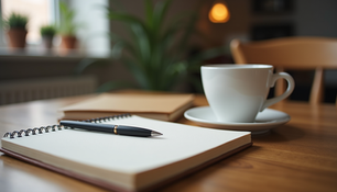 A peaceful workspace setup to encourage focus and calm during challenging times