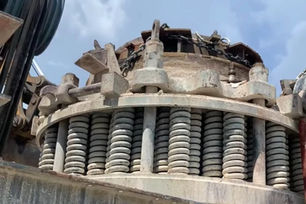 Close-up view of a Telsmith cone crusher