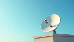 Starlink dish positioned on rooftop for optimal satellite signal reception