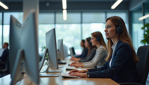 Customer service center with agents