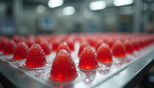 Cooling process of jelly candies just after molding.
