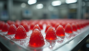 Cooling process of jelly candies just after molding.