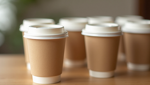 Finished biodegradable cups ready for delivery