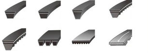 Various V-Belt types A, B, C, D, E displayed for comparison