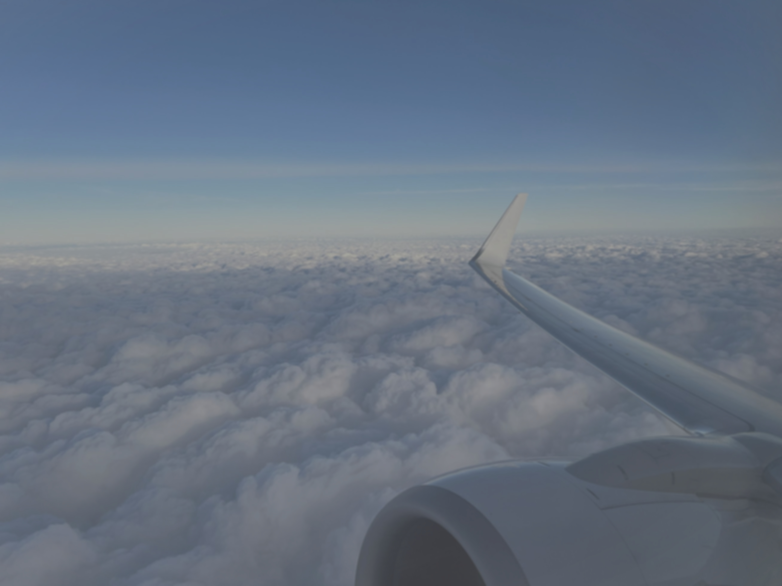 Airplane climbing above the clouds — movement before every answer is available