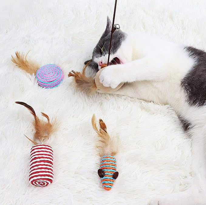 Miniatura: kit juguete cañitas para gatos varita