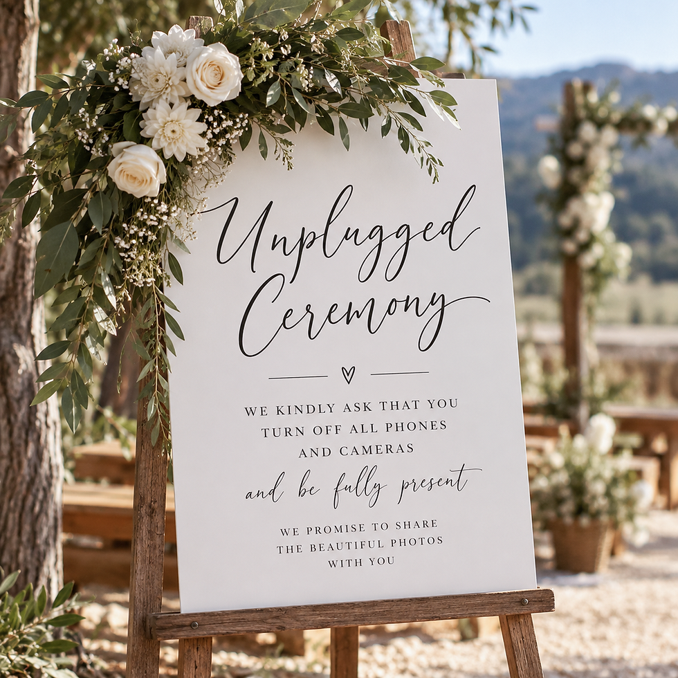 unplugged ceremony sign