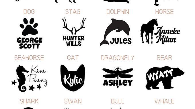 ANIMALS, THE SEA & AN INSECT | LUNCH & DRINK BOTTLE DECALS