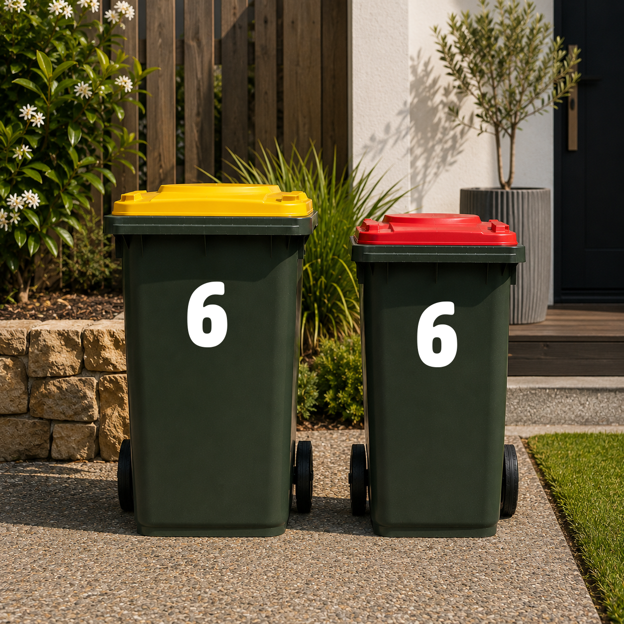 wheelie bin number decal
