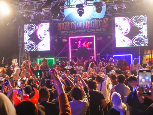 Malaysian University Students Embrace Fear at Sunway Lagoon's "Night of Fright 9"