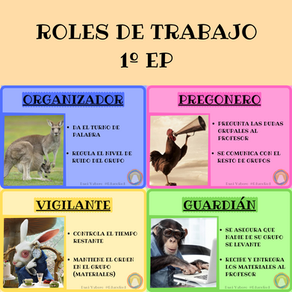 TARJETAS ROLES DE TRABAJO 1º EP