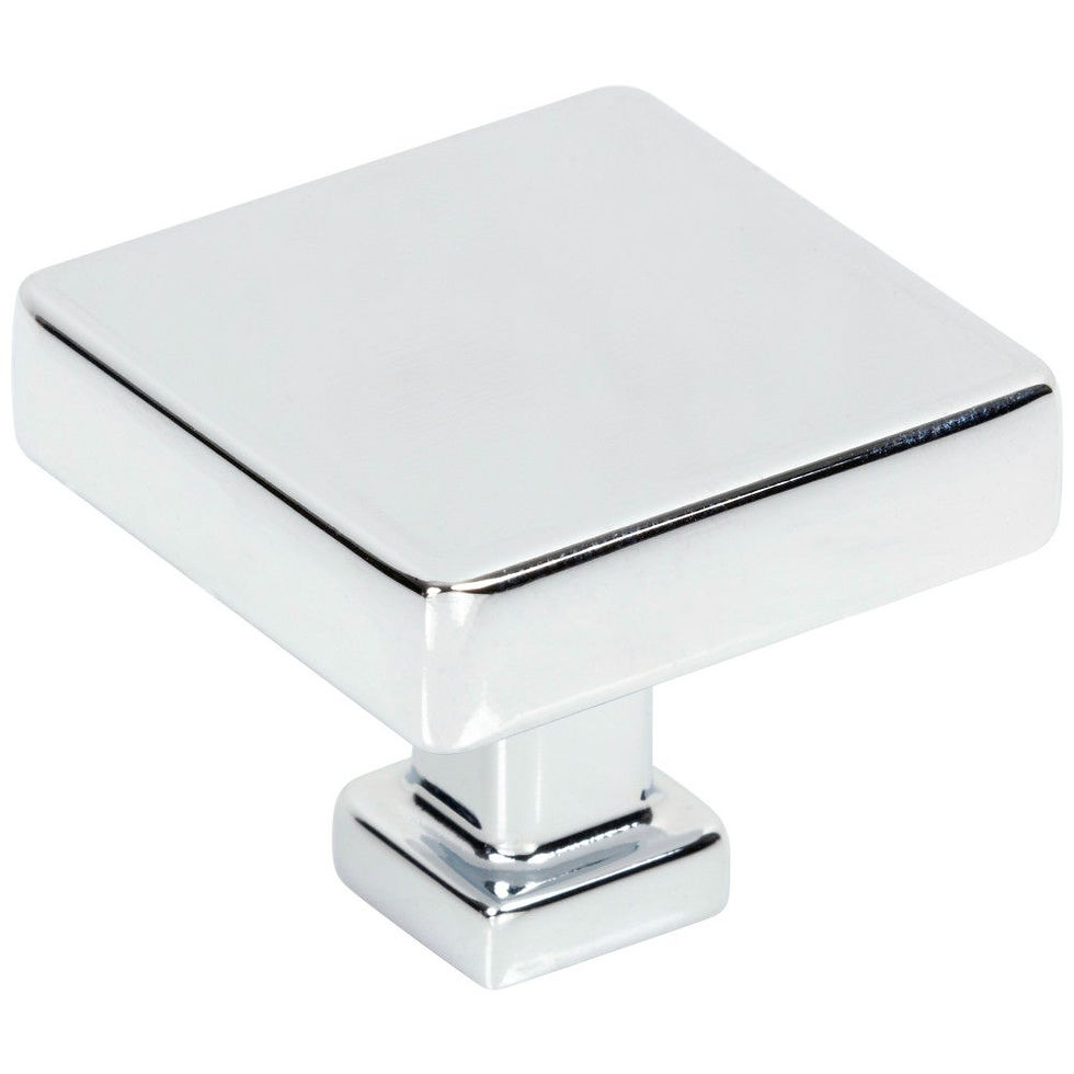 Thumbnail: 1-3/8" Overall Length Square Nash Cabinet Knob - Polished Chrome