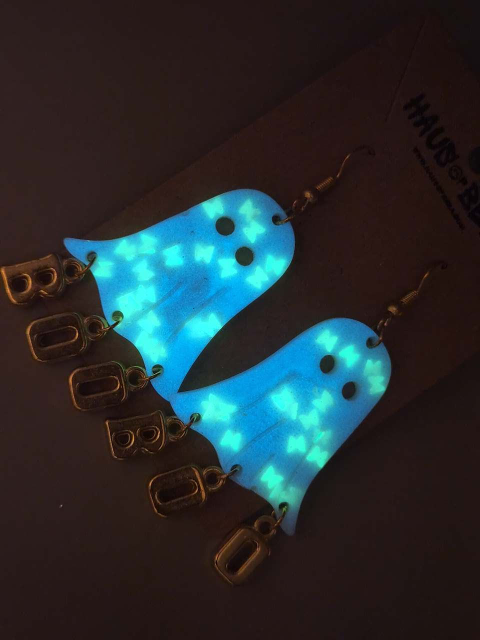 Thumbnail: Boo-tiful Glow-in-the-Dark Ghost Earrings