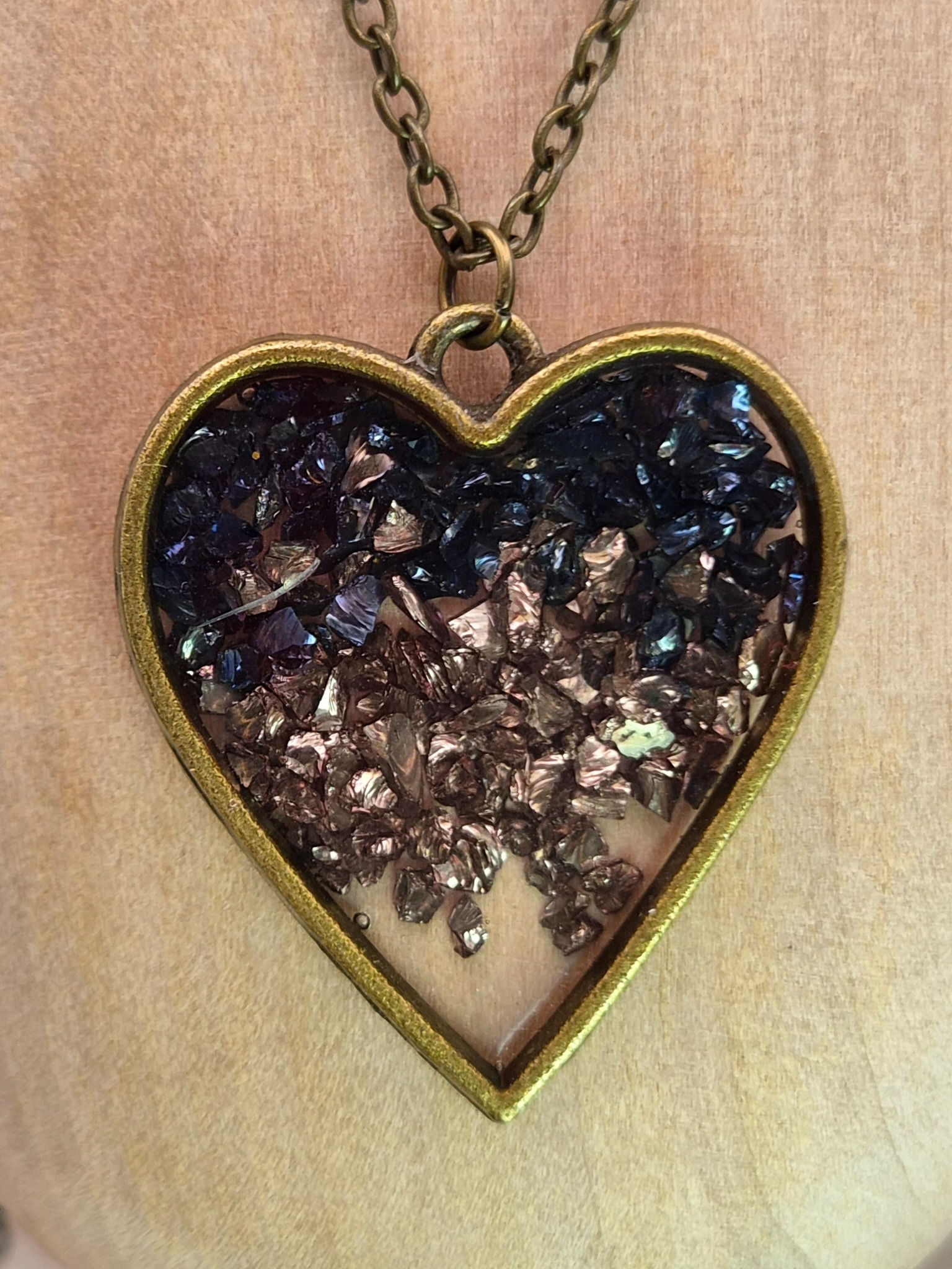 Dusky Antique Gold Heart