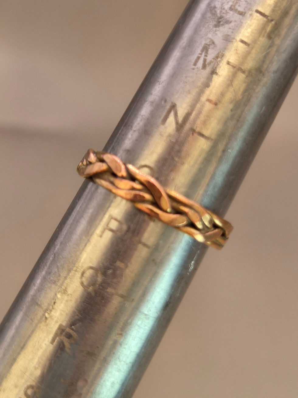 Thumbnail: 24ct Gold-Plated Copper Braided Ring No. 5 – UK Size R