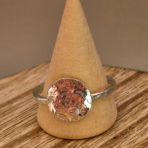 Hammered Silver Disc Ring