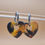 Thumbnail: Handmade Resin Heart Hoops in Warm Tortoiseshell Tones