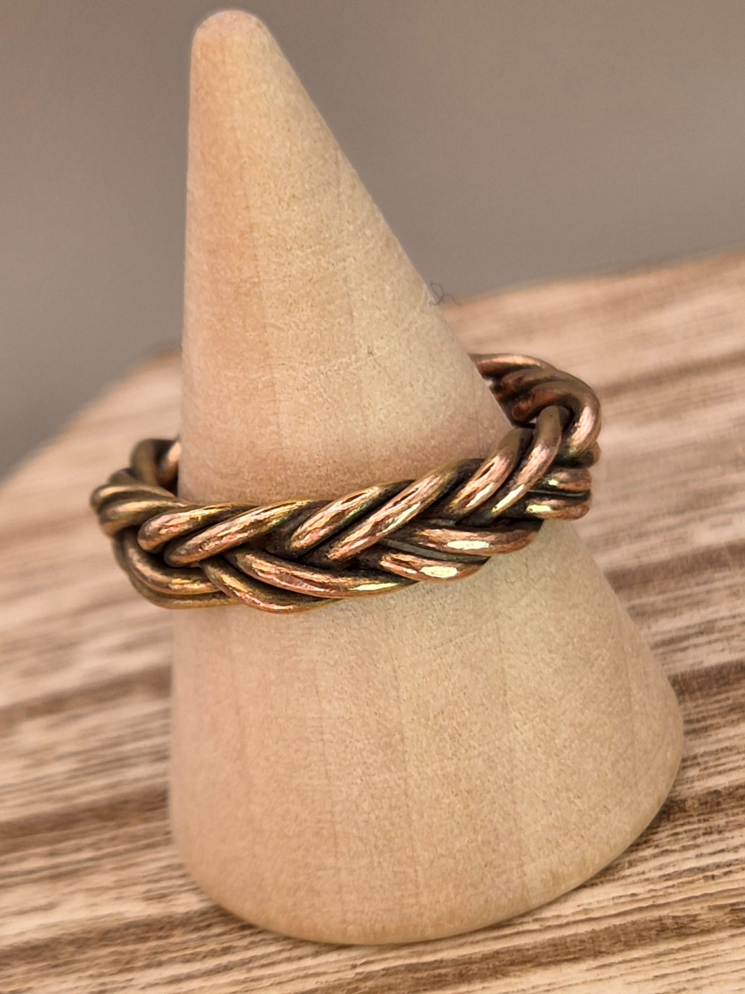 24ct Gold-Plated Copper Braided Ring No. 4 – UK Size P